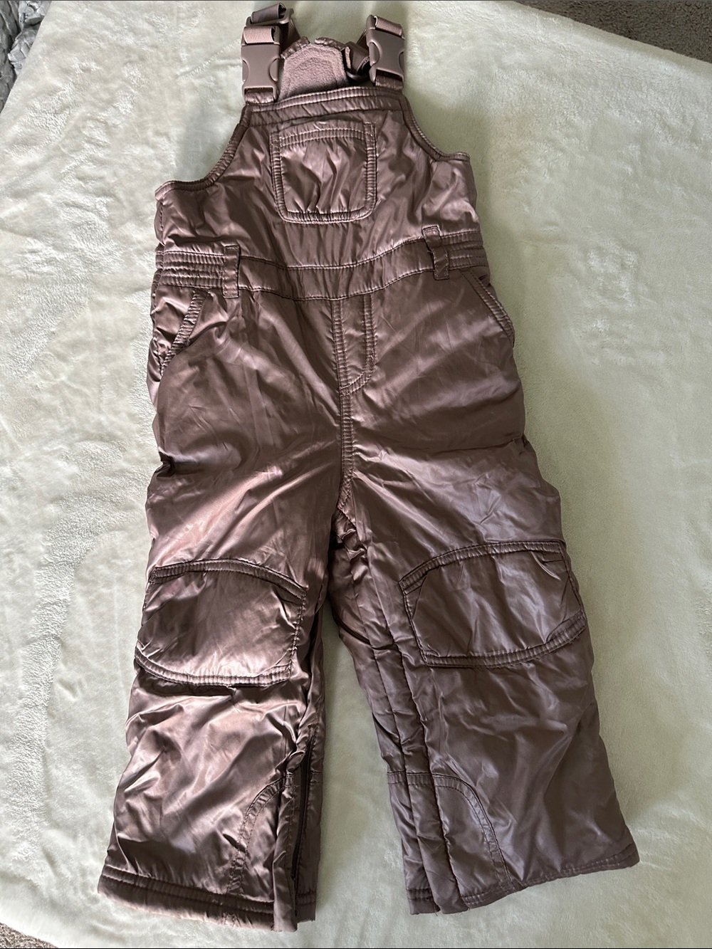 GAP shiny Tan Insulated Bib Snow Pants